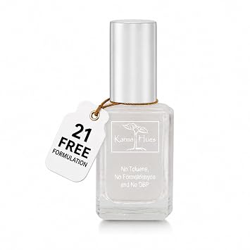 Karma Organic Nail Strengthener for Thin Nails and Growth, Nail Ridge Filler Base Coat Polish, Nail Hardener for Damaged Nails, Growth Treatment - Non-Toxic, Vegan, and Cruelty-Free 0.47 FL oz