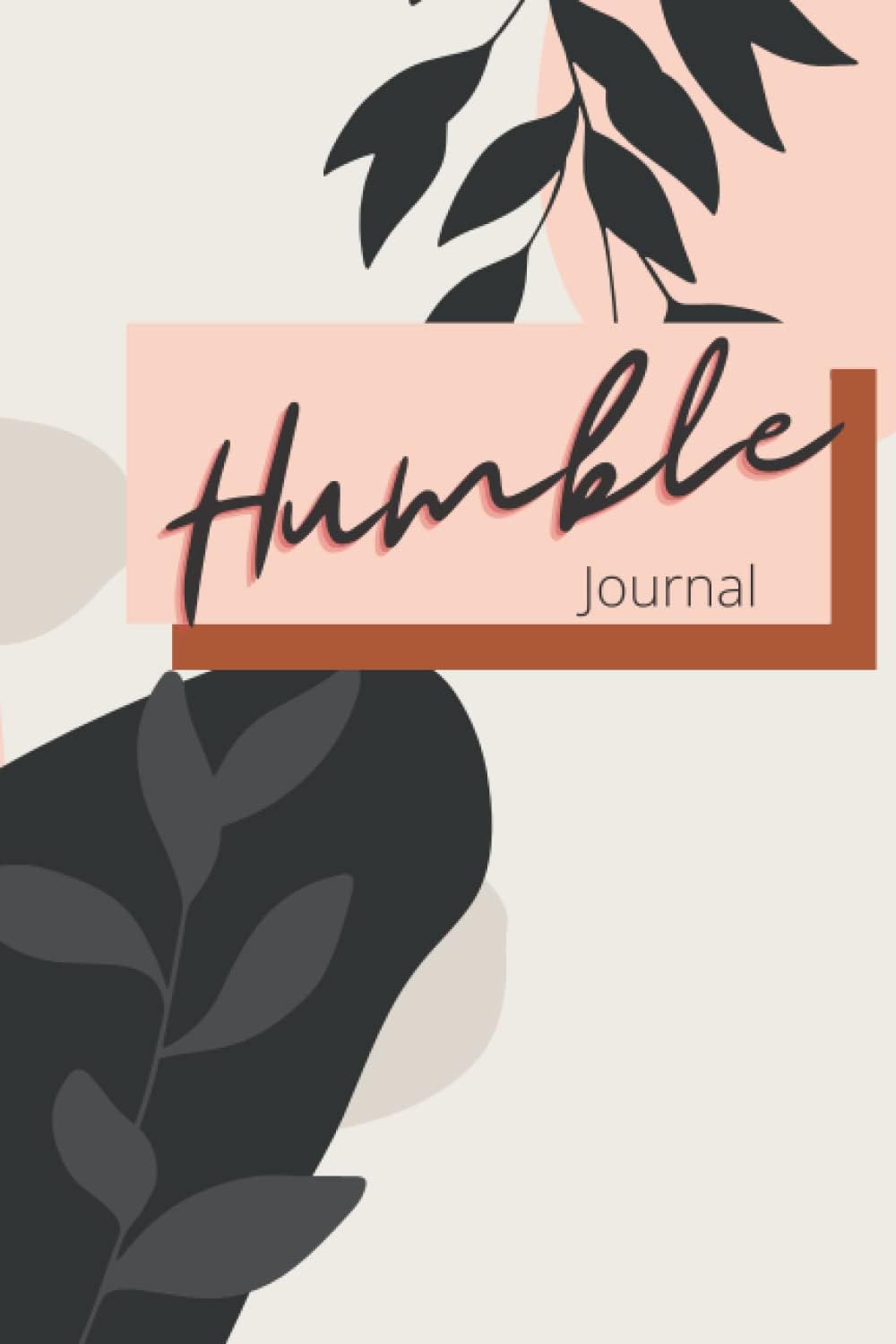 Beige Black and Orange Abstract Leaves Journal