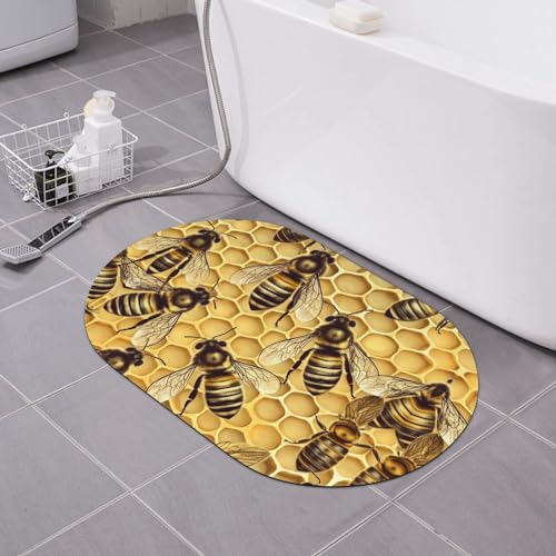 Paillasson imprimé antidérapant 40x60 tapis super absorbant Bees2 - 2
