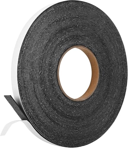 Image of Kikerike Self Adhesive Foam Tape Weatherstrip 1 /2In x 1 /16In x 66Ft High Density Foam Insulation Strips Seal Weather Stripping with Strong Adhesive for Door and Window Sound Isolation Soundproofing