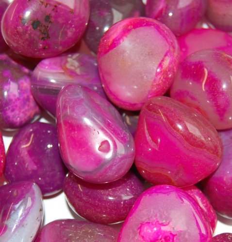 Preisvergleich Produktbild Edelsteine, polierte Trommelsteine, Achat pink, XXL, 5 Stück
