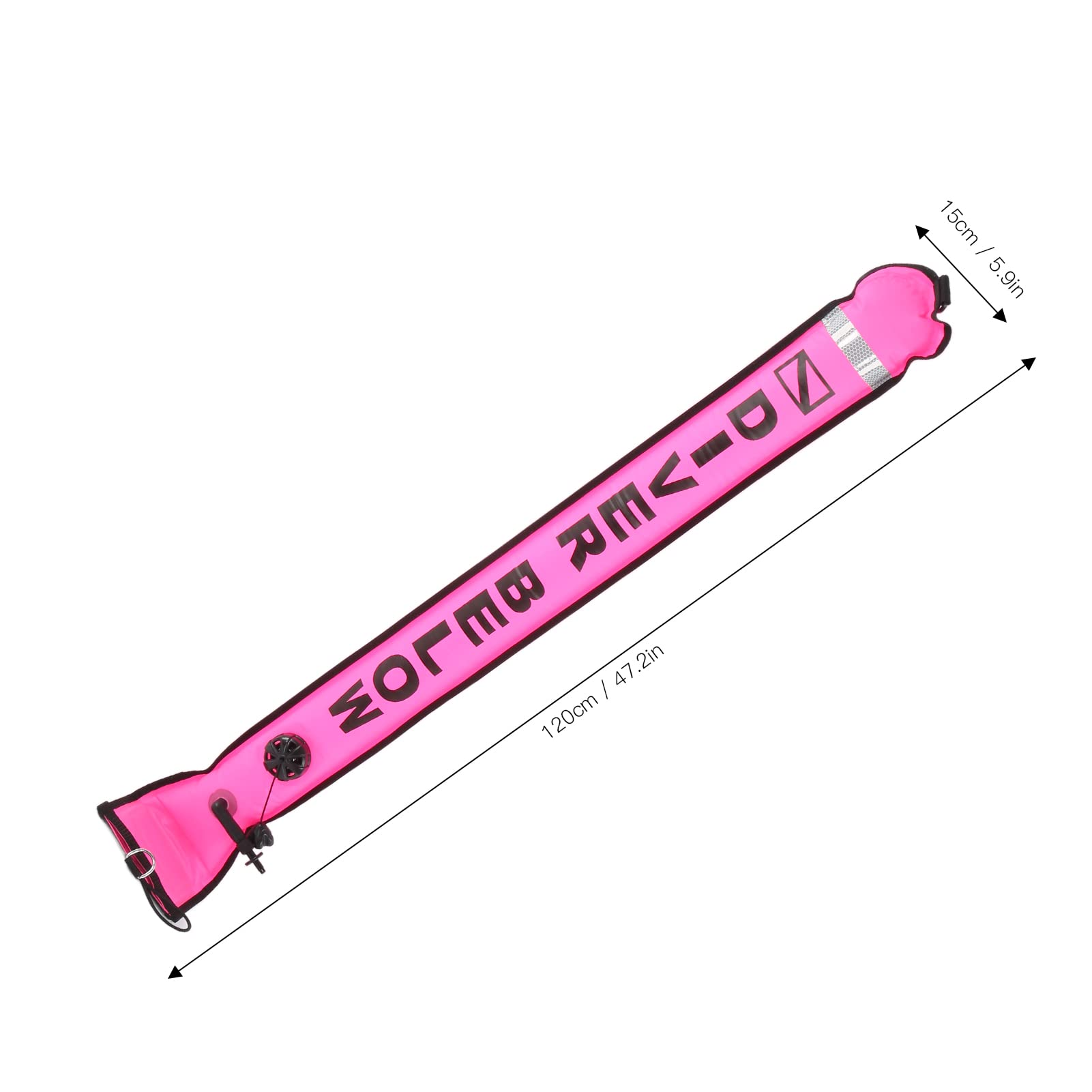 Tubo de Seguridad Inflable para Buceo, Boya de Marcador de Superficie de Buceo de Alta Visibilidad Reforzada con Seguridad, Nailon para Buceo(Rosado)