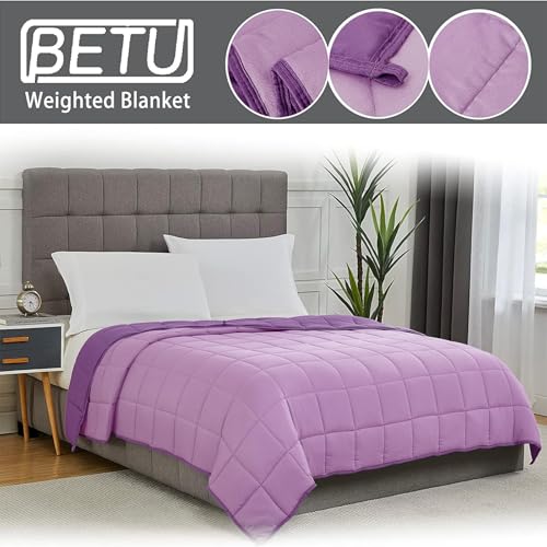 Purple Weighted Blanket for Adults 25lbs, 88"x104", Cal King Cooling Heavy Throw Blanket for 220-280lbs, Microfiber Soft Thick Big Blankets Weighted Comforter Gift for Sleeping