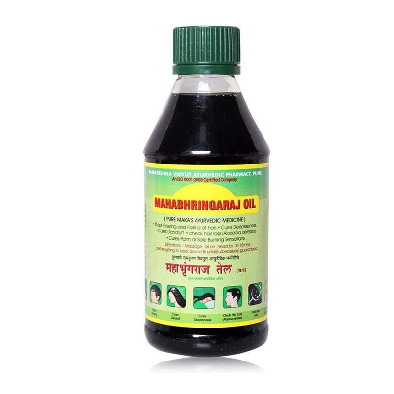 Mahabhringaraj Hair Oil for Hair Growth & Hair Fall Control | Soft and Strong Hair | Ayurvedic Hair Oil For Long & Thick Hair, 300ml (Pack of 1)