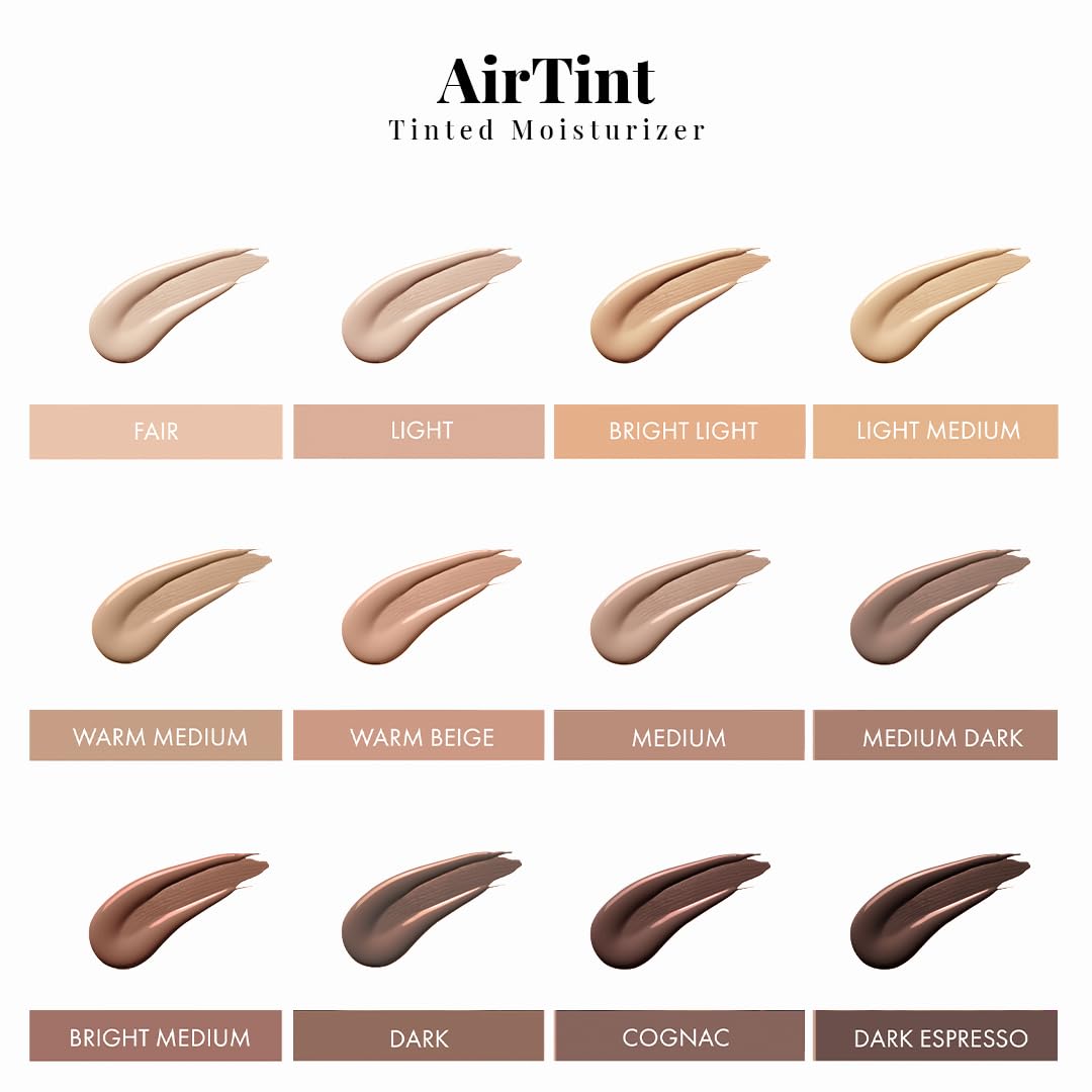 Jerome Alexander Magicminerals Airtint - Spray idratante con colore per aerografo (leggero), spray idratante con colore e anti-età, medio, 2 pezzi