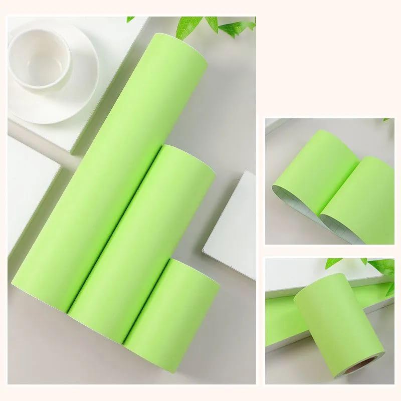 Dostear Wallpaper Border Peel and Stick Wall Border Sticker Home Ceiling Decorative Border for Bathroom Living Room Kitchen Light Green 10cm X 500cm
