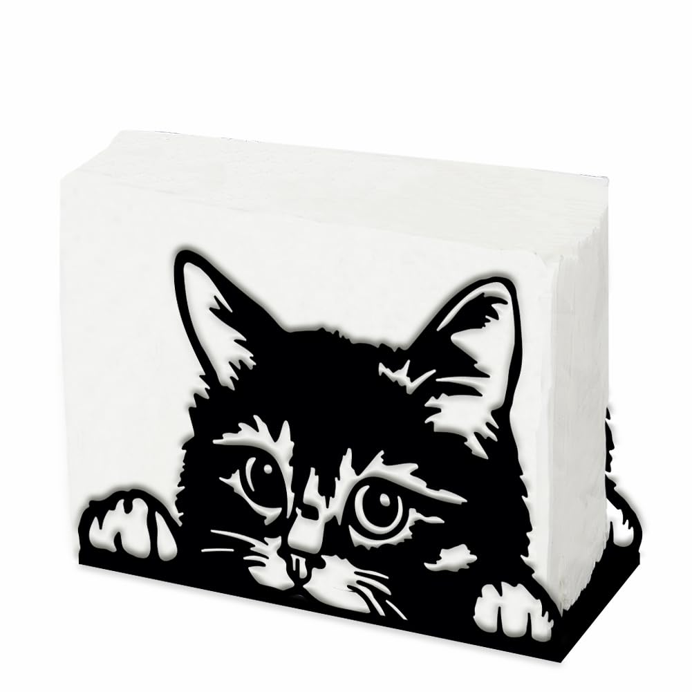 SUPERDANT Porta Tovaglioli A Forma di Gatto per Tavoli Porta Tovaglioli In Metallo A Forma di Gatto per Cucina Porta Fazzoletti Da Tavolo Vintage Portatovaglioli In Metallo A Forma di Gatto
