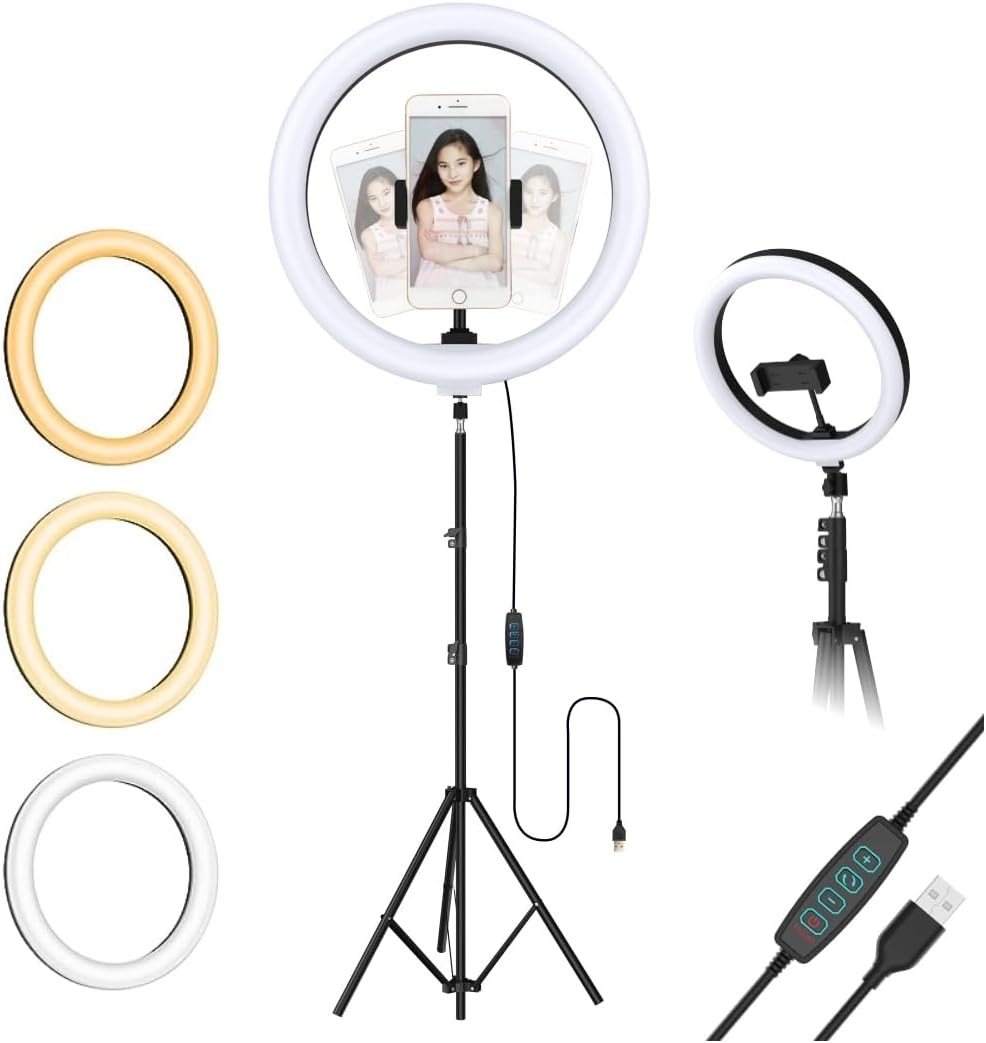 Tygot Professional (12 Inch) Led Ring Light with 7 Feet Tripod Stand for Mobile Phones & Camera, 3 Temperature Mode Dimmable Lighting, Photo-Shoot, Video Shoot, Makeup & More