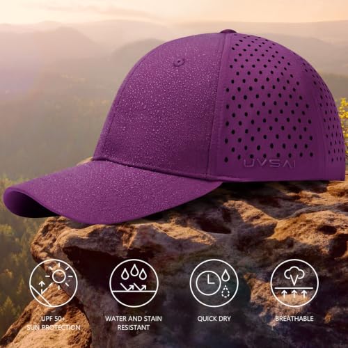 Image of UPF 50+ Performance Water Resistant Baseball Cap Lightweight Breathable Hat Golf Running Boat Hiking for Men Women