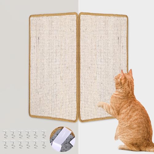 Kratzbretter Katze Wand Sisal Kratzmatte Sofa - 2 Stück Kratzschutz Katze Sisal, 60 × 40 cm...