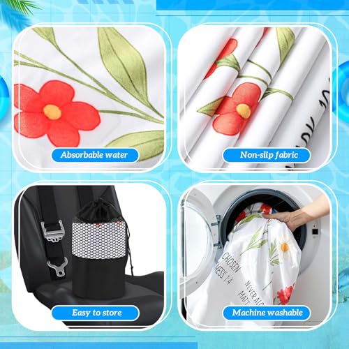 Image of Hahafelt 2 Pack Car Seat Towel Cover with Storage Bag, Christian Floral | 63 x 32 in Car Towel Seat Cover Non Slip Waterproof, Gym Workout Swimming Running, Machine Washable Sweat Absorbent Protector