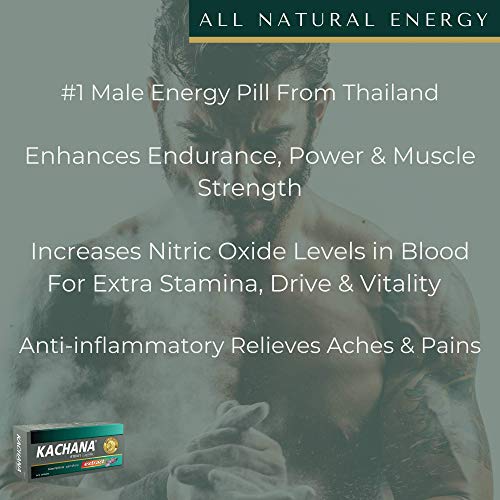KACHANA, Black Ginger Energy Pill, Boosts Blood Flow & Circulation | Amplifies Energy, Size, Strength & Endurance| (30 Pills)