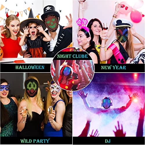 Saparlo Led Mask, Light Up Mask With 50 Preset Gesture Sensing Patterns-Rechargeable Masquerade Mask For Easter Gift, Dj Led Mask, Led Face Transforming Costume Mask For Kids/Adult #TOP7