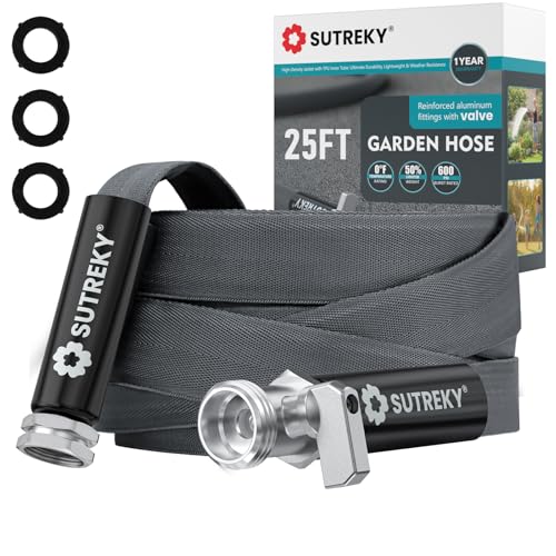 25ft Garden Hose, Ultra Lightweight All-Weather Water Hose, Durable & Flexible, Built-in Valve, Leak-free Connections, TPU Water Hose, Drinking Water Safe