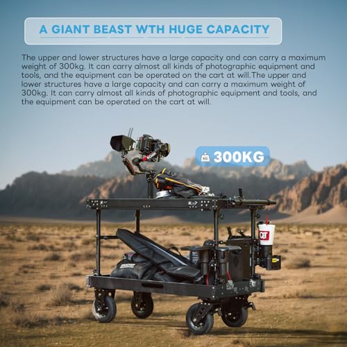 Image of DIGITALFOTO Video Production Camera Cart for Video /Film /Lighting /Stage, Collapsible Professional Cinemech Workstations, Payload 660 LBS /300KG（LBC-M-8 ）