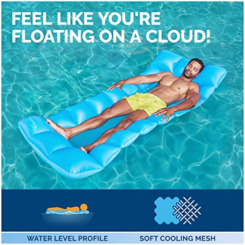 Swimways Comfort Cloud Pool Lounger with Fast Inflation & Headrest Pillow, Oversized Inflatable Pool Floats for Adults - image 2
