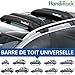 HandiWorld HandiRack Barres de Toit Universelles Pour Voiture; Barres de Toit Robustes; Noire