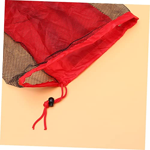 1pc Large Capacity Mesh Beach Bag for Portable Storage for Snacks and Books Shoulder Strap for Beach Outings Red3