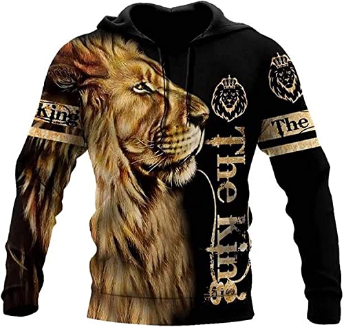 Sweat à capuche Le Roi Lion unisexe manches longues pull col rond 6XL