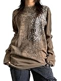 Occasioni: vestiti estetici vintage y2k a maniche lunghe da donna adatti a ragazze adolescenti, giovani, signore e ragazze elettroniche, adatto per stili di abbigliamento retrò e scena anni '80 e '90. Questo abbigliamento gotico da donna è perfetto per la vita quotidiana, scuola, vacanze, spiaggia, feste, club, serate fuori e bar, un must per streetwear casual e gite alla moda