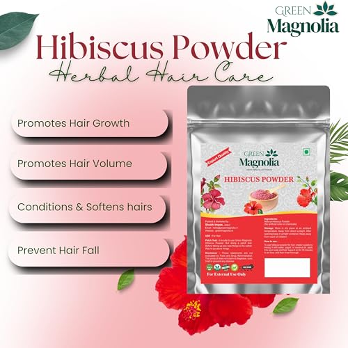 Image of Pure & Natural Flower Hibiscus Powder for Hair No Preservatives No Artificial Color Herbal Hair Mask for Strength Smoothness & Shine (50gm)