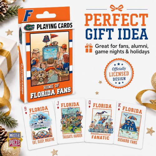 Image of Masterpieces Florida Gators Playing Cards Deck - Official NCAA Fan Accessory - Ages 4+