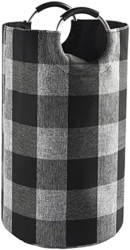 Haundry 82L Tall Collapsible Laundry Basket, Large Foldable Laundry Hamper with Handle - Black, Gray