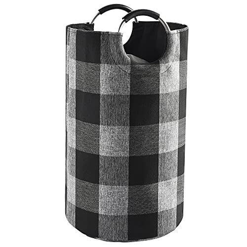 Haundry 82L Tall Collapsible Laundry Basket, Large Foldable Laundry Hamper With Handle - Black, Gray #TOP26