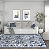 Navy Modern Large 8x10 Area Rug 8x10 - Indoor Area Rugs for Living Room - Dining Room Rug - Bedroom Rug - Kitchen Rug - Entryway Rug Contemporary Carpet - Alfombras para Salas Modernas Grandes