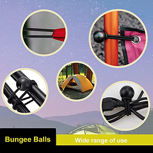 Nodg 24 Pieces Ball Bungee 4,6,9 Inch Black Bungee Balls Heavy Duty Tarp Ball Bungee Cords Elastic String 4Mm Thickness Tarp & Canopy Shock Cords For Camping, Tents, Cargo, Holding Wire #TOP6