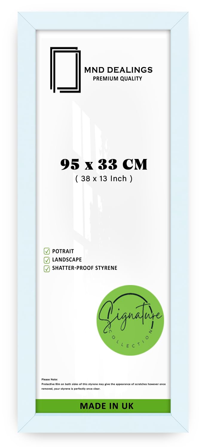 Mnd Dealings White | Mdf Wood Poster Frame (95 X 33 Cm) Picture Frame For Portrait, Landscape & Wall Décor, Large Modern Mdf Finish For Professional Display [ ]