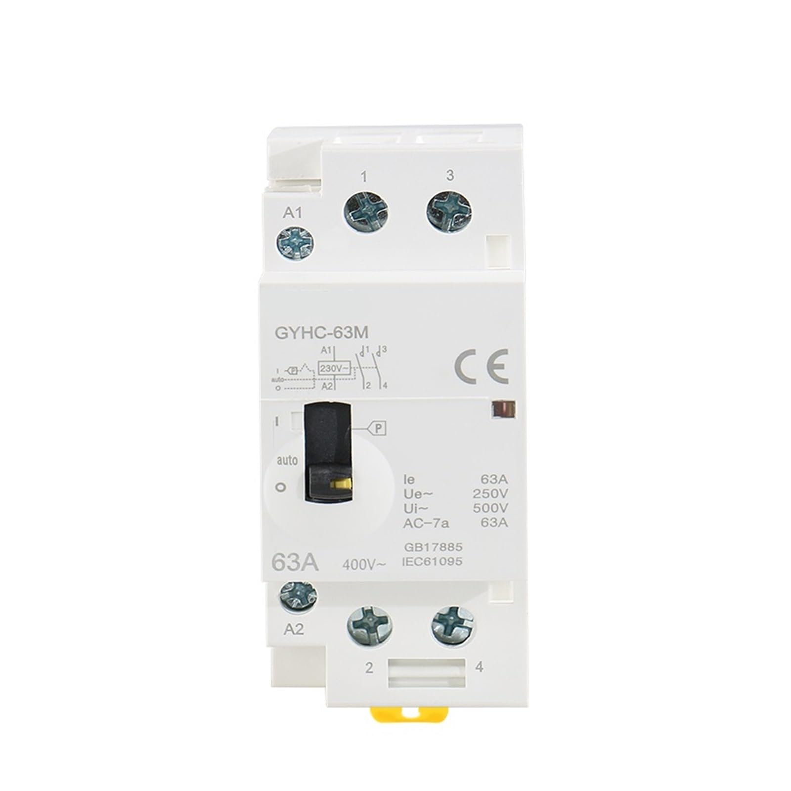 WQGQPXOB 2P 40A 63A 2NO or 2NC Manual Household Modular DIN Rail AC contactor AC220V 230V Control