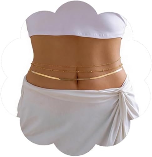 Minimalist Belly Chain Jewelry, Gold Waist Chain for Women, Simple Body Chain, E