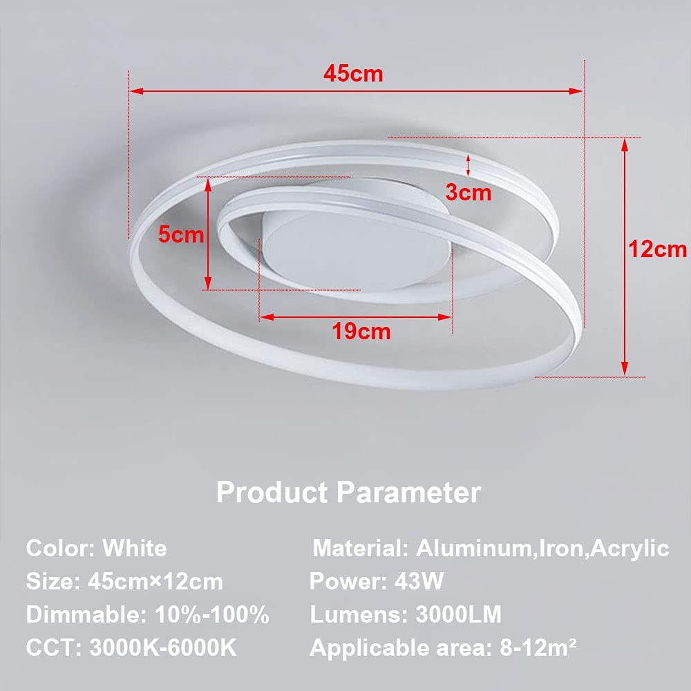 CANEOE 2 Packs Modern Led Ceiling Light Fixtures, 6000K Cool White Hallway Light Fixtures Ceiling, Close To Ceiling Lights For Bedroom Bathroom Kitchen Balcony Corridor Stair Aisle Lamp