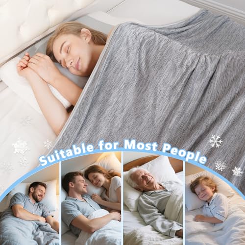 Qutool Kühldecke, 2-in-1 Doppelseitige Sommerdecke mit Arc-Chill Kühlfasern, Leichte Kühldecken Zum Schlafen, Kühlende Bettdecke Geeignet für Schlaf, Sofa & Reisen - Grau, 150x200cm