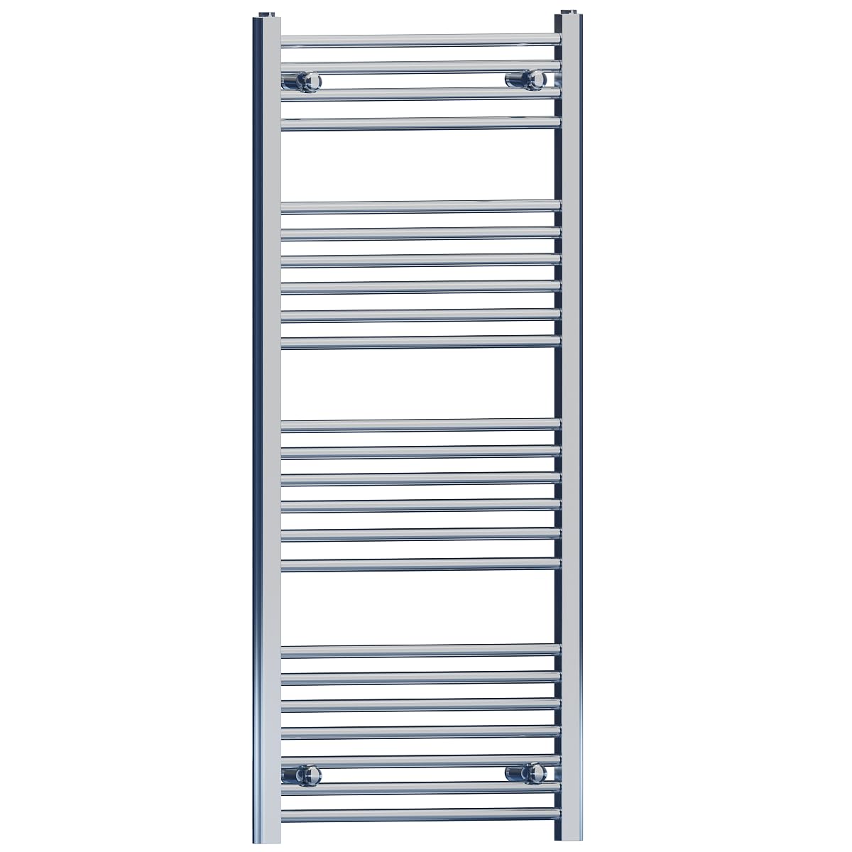 450mm Wide Chrome Heated Bathroom Towel Rail Radiator For Central Heating Elegant UK (450mm x 1200mm (h))