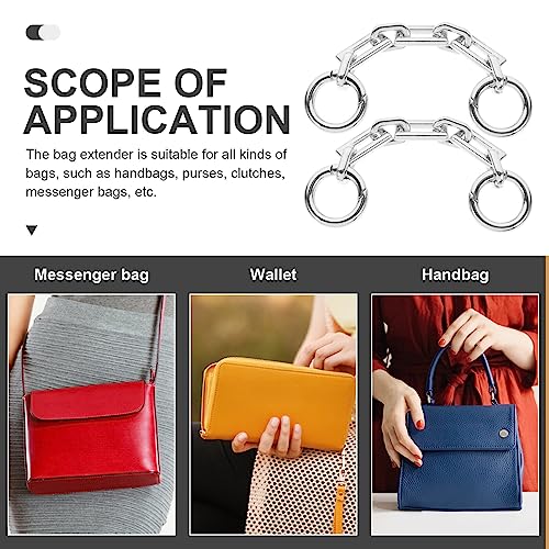 TEHAUX 2pcs Stylish Alloy Purse Chain Extender for Handbag Replacement DIY Bag Strap Chain Easy Install Shiny Appearance for Crossbody Shoulder Wear - Image 4
