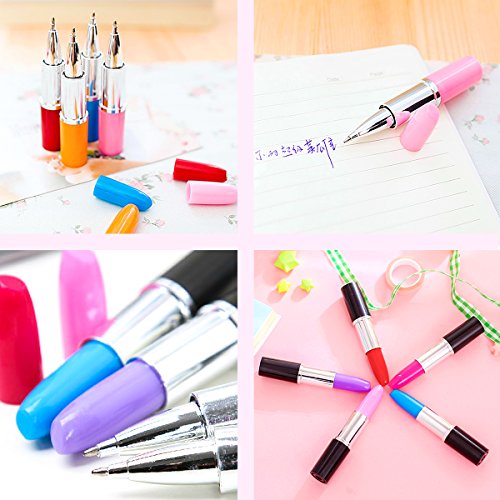 Lipstick Shape Pen, 24 Pcs Creative Ballpoint Writing Pens Multi-Color Lipstick Cute Ball Pen Novelty Office Stationery Students Children Gift By Domestar #TOP6