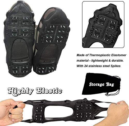 image for AGOOL Ice Cleats Snow Traction Cleats Crampon for Walking on Snow and 