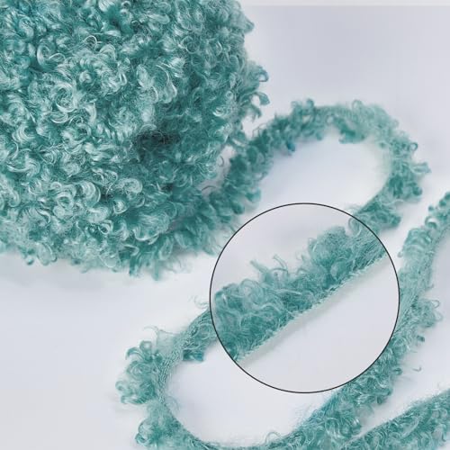 Pretty Jolly Teddy Fur Yarn - Super Soft, Chunky, Fluffy Faux Fur - Total Length 2×50m (100g×2) - Sage - Image 3