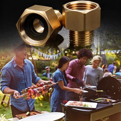 Kontazmi 2 Stück Messing LPG Gas Adapter 3/8 IG x 1/4 AG Rechts Messing Reduzierstück Gasherd Armaturen und Gasschlauch Verbinder aus Messing für Gaskocher Campingkocher und Outdoor-Kocher