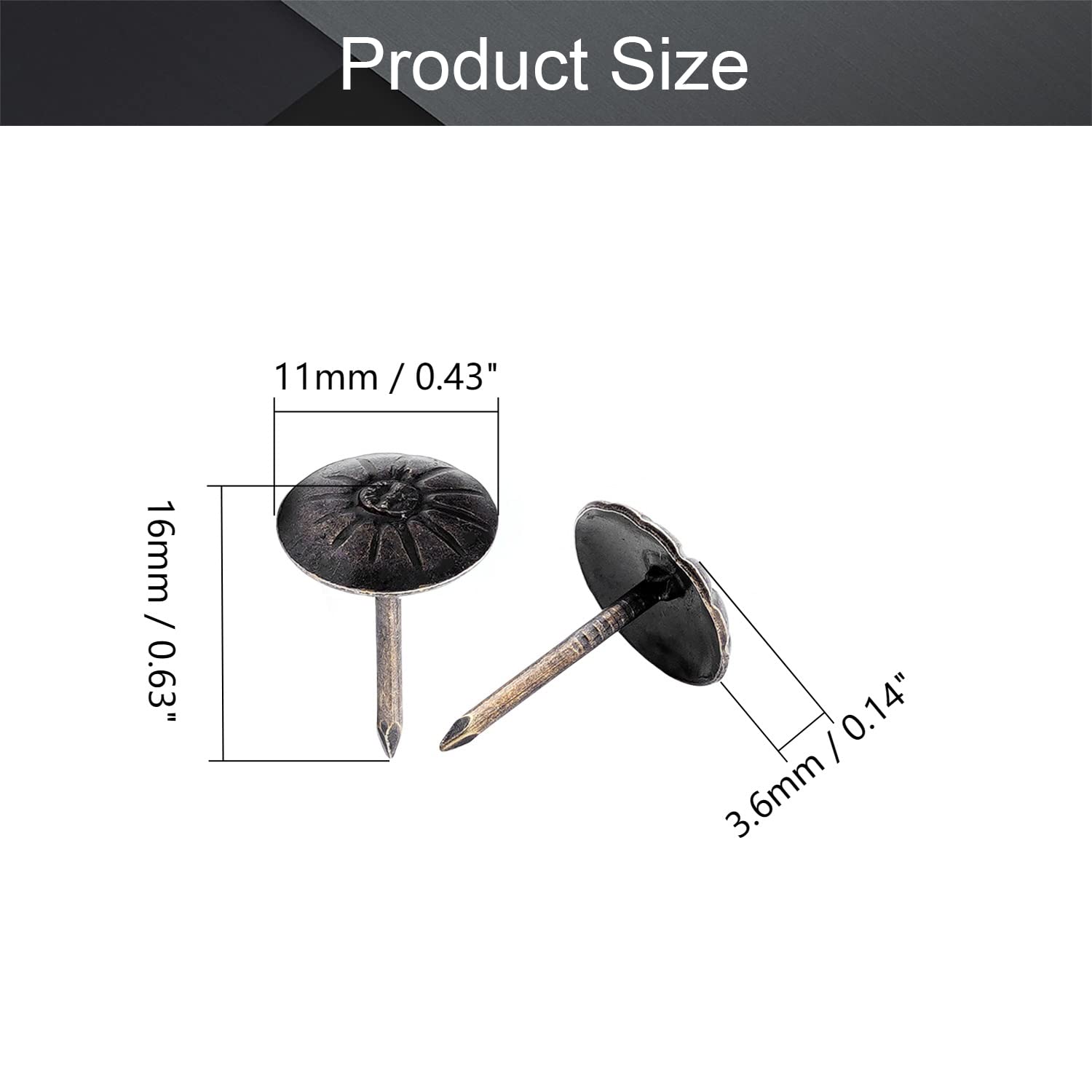 2000 PCS Upholstery Tacks for Decorative Furniture Carpet Reflective Brass Iron 2000 PCS Upholstery Tacks for Decorative Furniture Carpet Reflective Brass Iron
