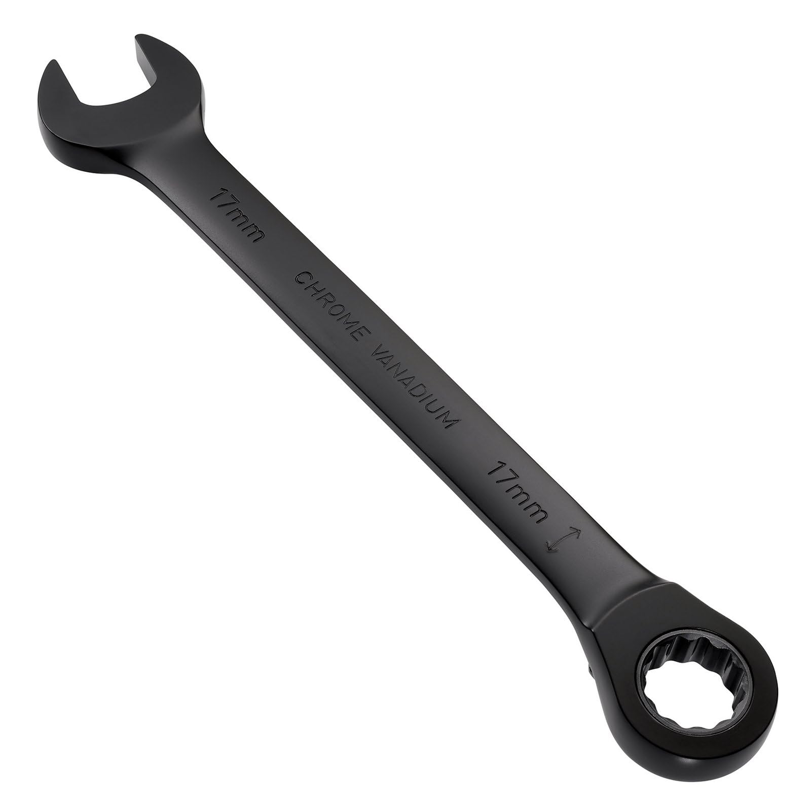 Draper 03907 Expert HI-TORQ Metric Reversible Ratchet Combination Spanner, 17mm, Black, Red and Black - Image 2