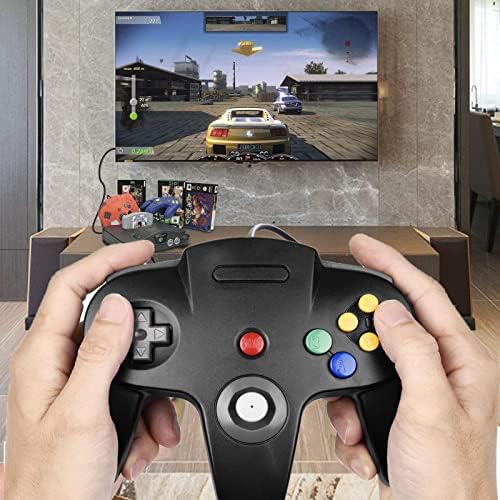 JINHOABF 2 Pack Classic N64 Controller,Wired N64 64-bit Gamepad Joystick for N64 Console (Black and Grey) - 3