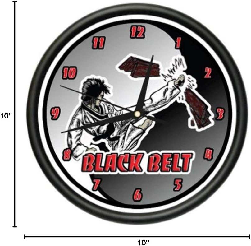 SignMission Black Belt Wall Clock Karate tae Kwon do Judo Gift