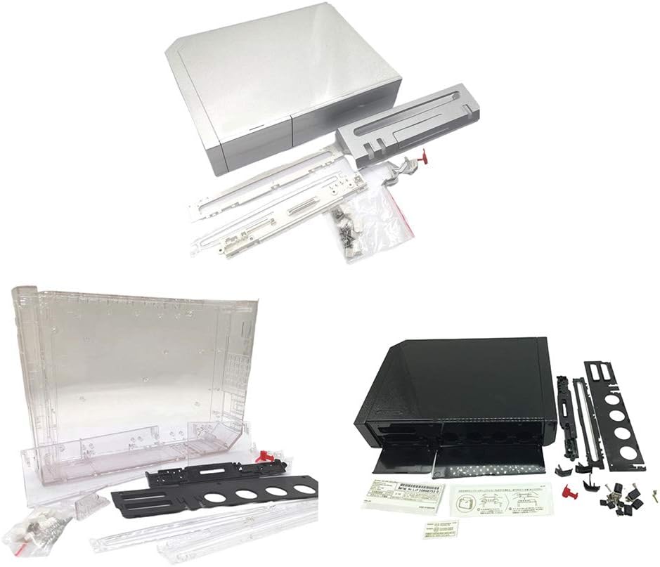 Transparent Host Shell Case Cover for Wii Game Console Replacement Case Cover, Black
