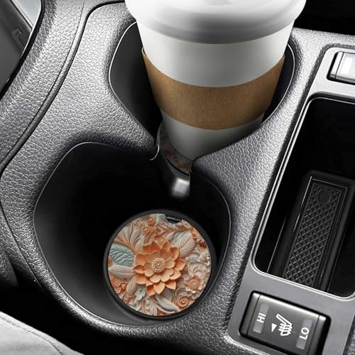 Posavasos para Auto Estilo Tallado en Madera 2.6" 2 Unidades miniatura 6
