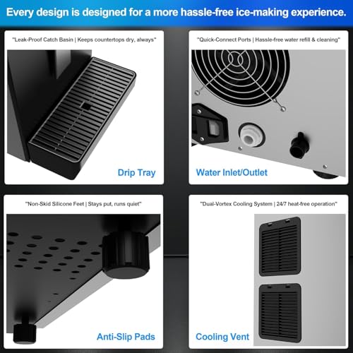 Image of Nugget Ice Makers Countertop Soft Chewable Ice Machine with Auto-Cleaning Function, Ice /Water /Ice-Water Mix Mode, 68Lbs /24H Portable Countertop Ice Makers for Home Party RV Camping