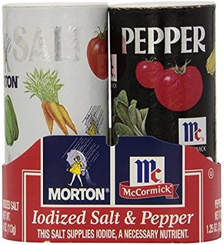 Morton's 4 oz. Salt and Mccormick 1.25 oz. Pepper Shakers Bundle - by Morton