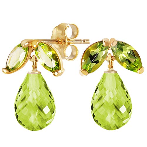 Galaxy Gold GG 14k Solid Gold Peridot Stud Earrings